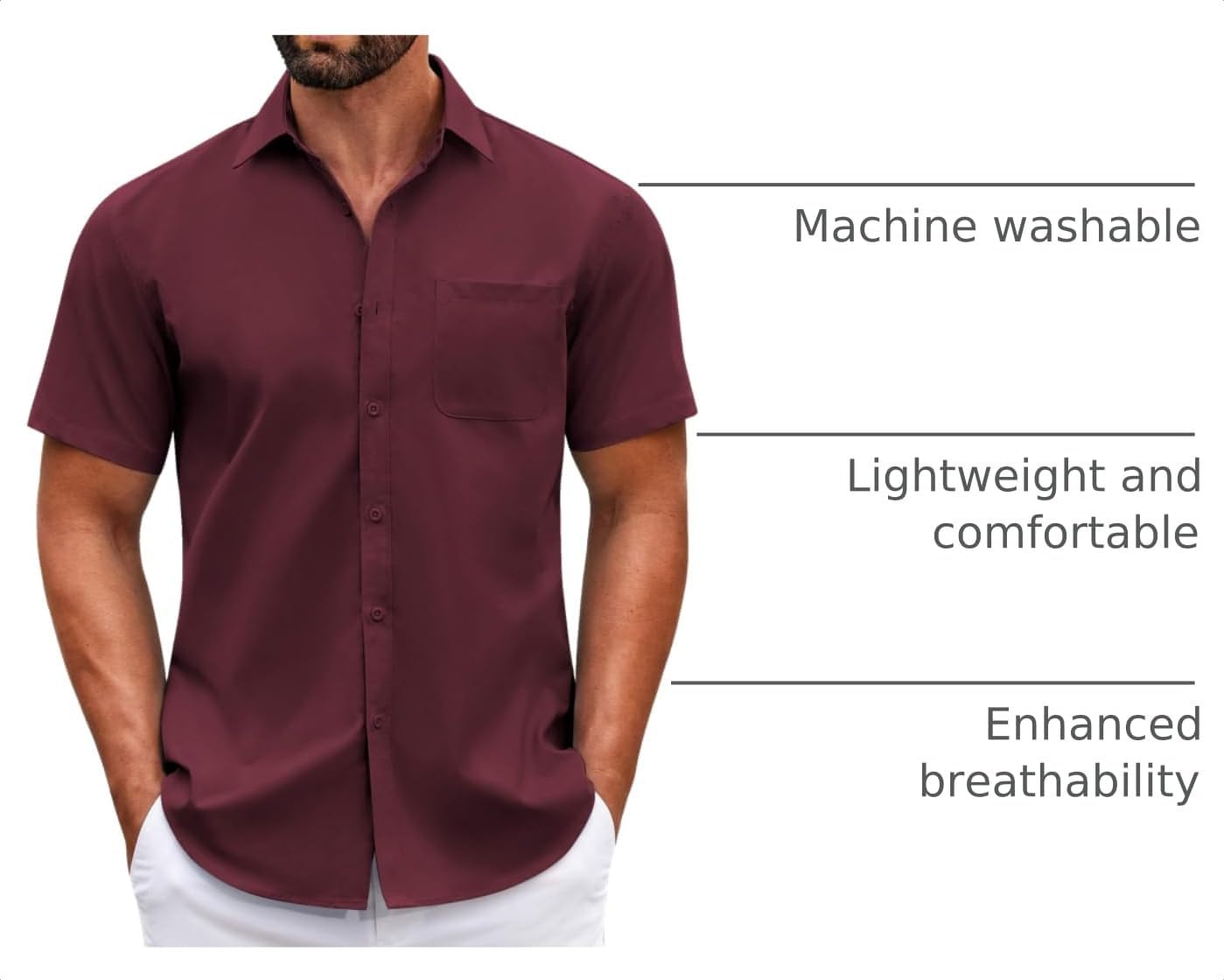 COOFANDY Mens Short Sleeve Casual