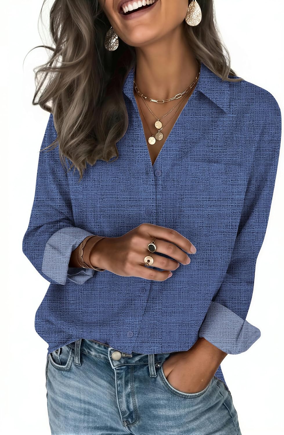 Zeagoo Blouses for Women Long Sleeve Dressy Casual Button Down Shirts