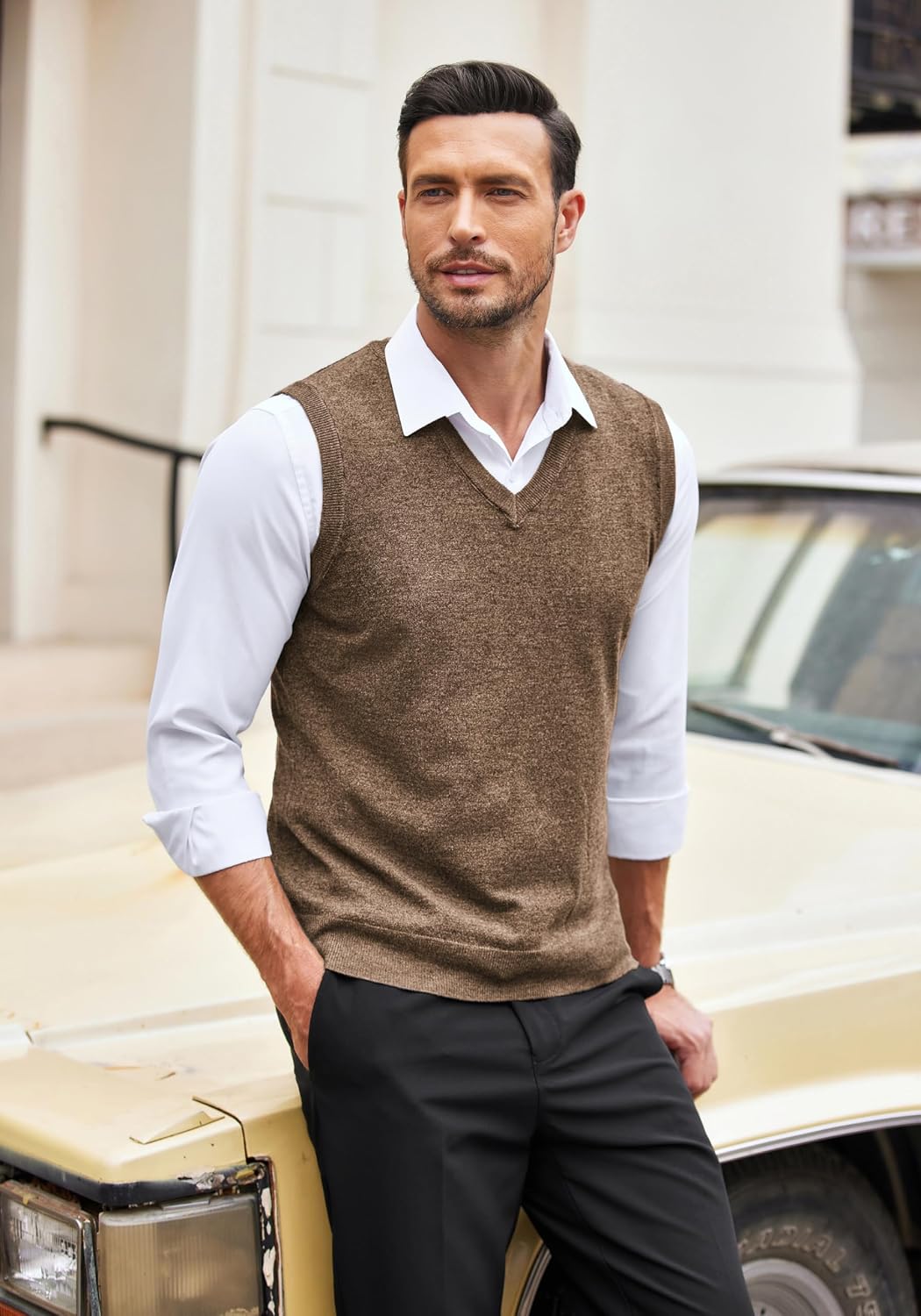 COOFANDY Men's Sleeveless Sweater Vest