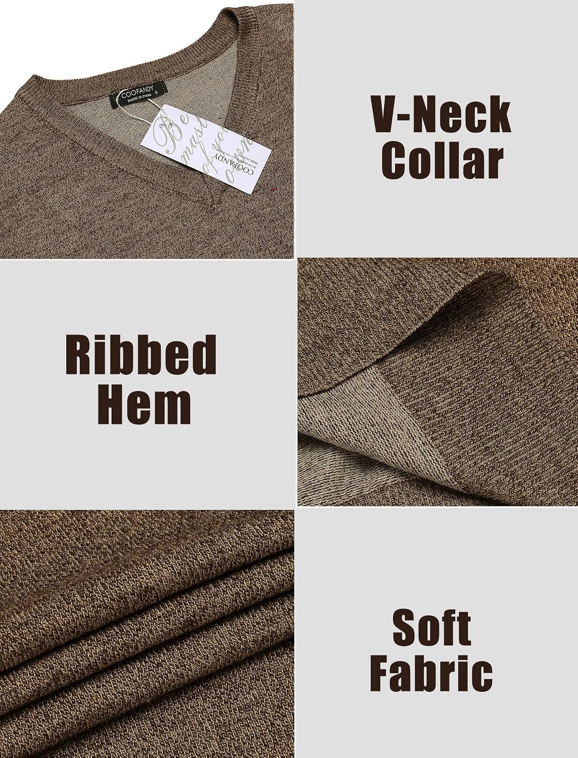 COOFANDY Men's Sleeveless Sweater Vest