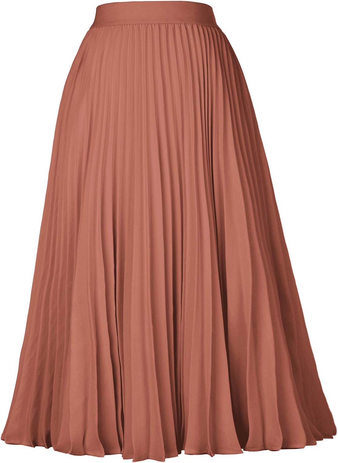 GRACE KARIN Pleated Midi Skirt for Women Chiffon A-Line Outfits - Image 6