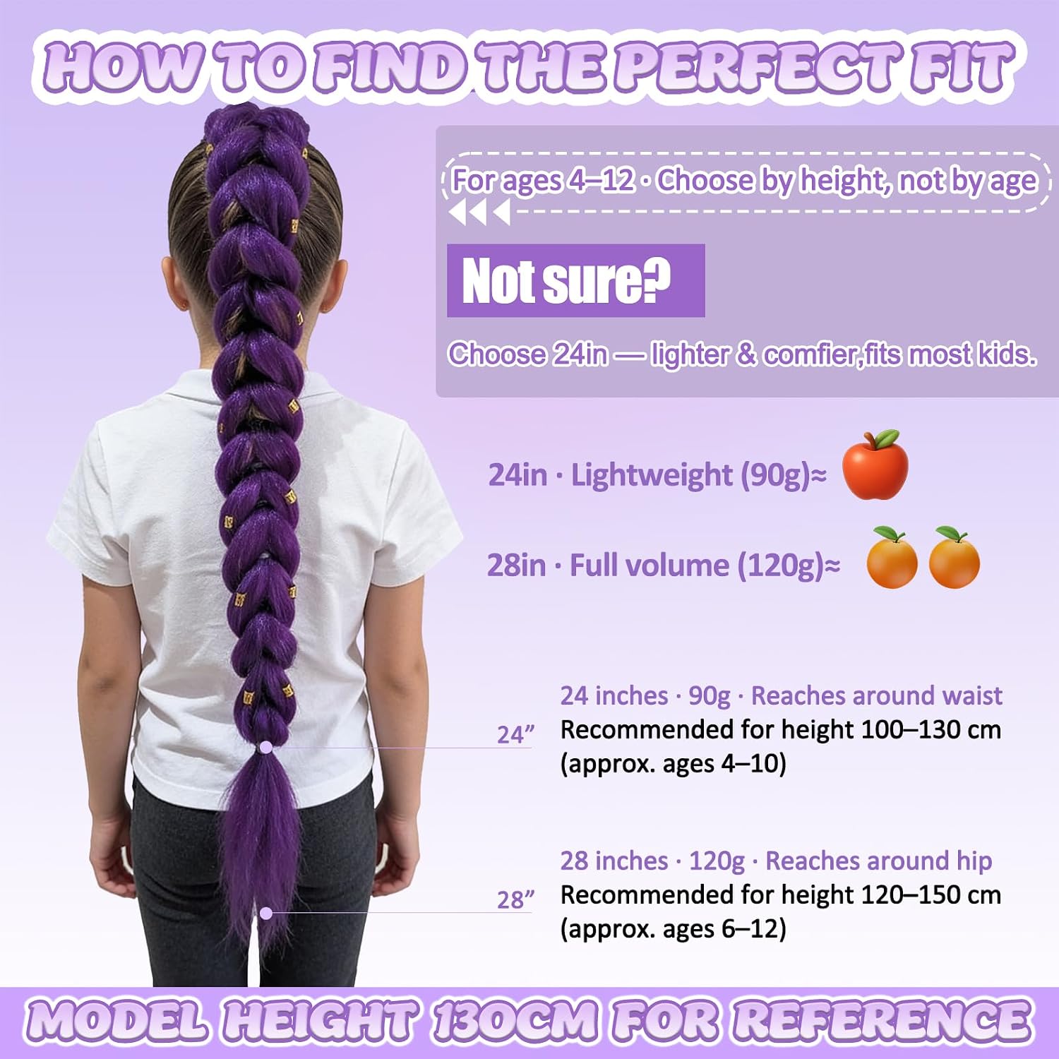 Getgal 24inch Purple Braids Ponytail