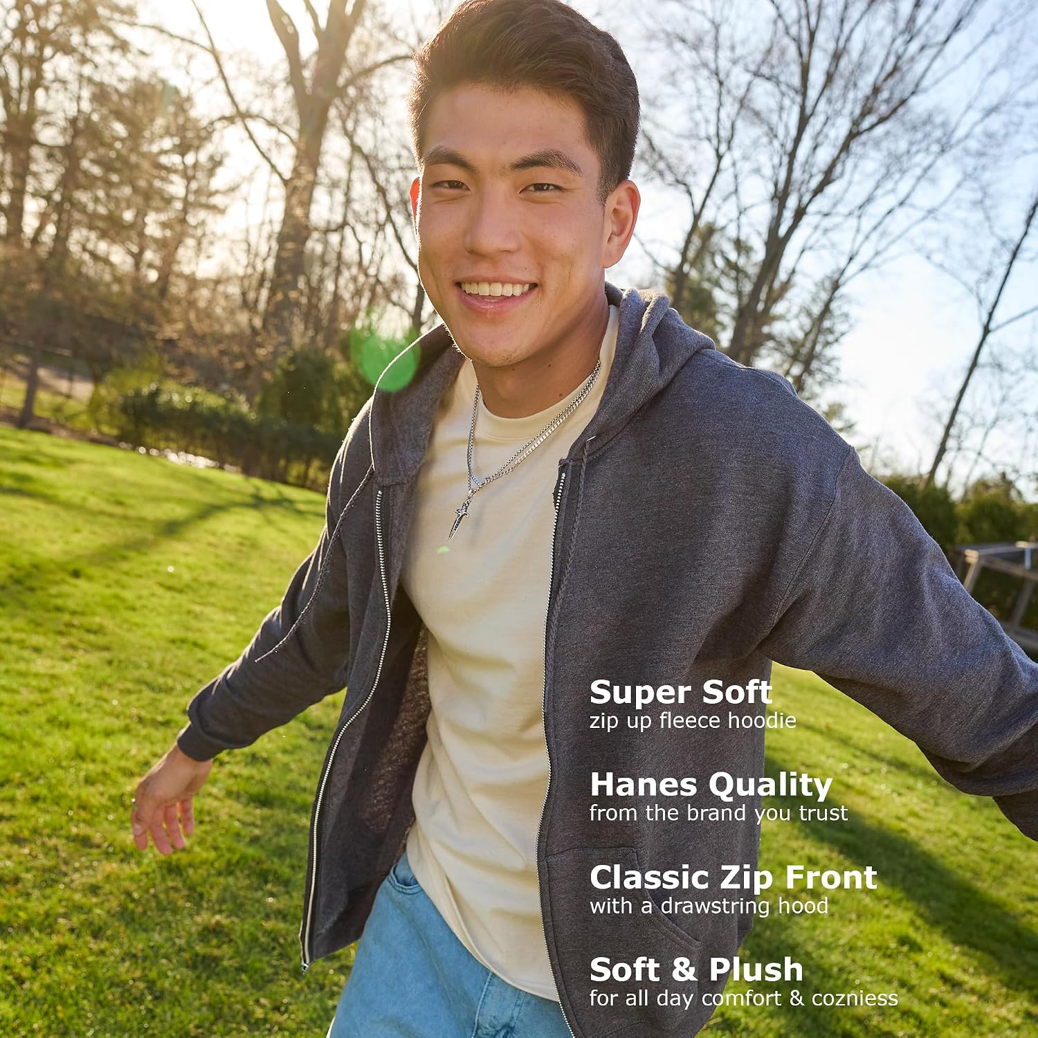 Hanes Men's Zip-up Hoodie, Ecosmart