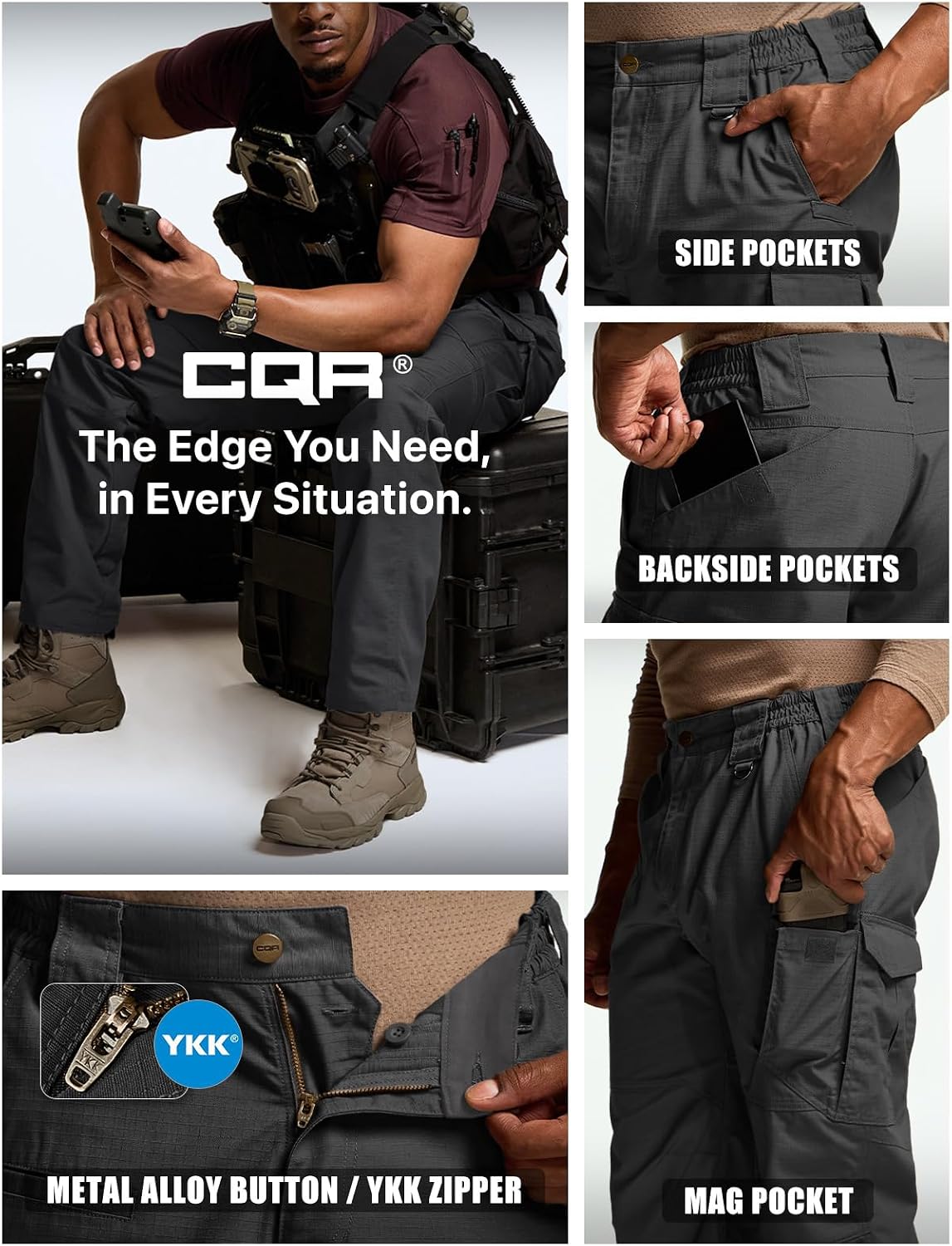CQR Men's Tactical Pants, Water