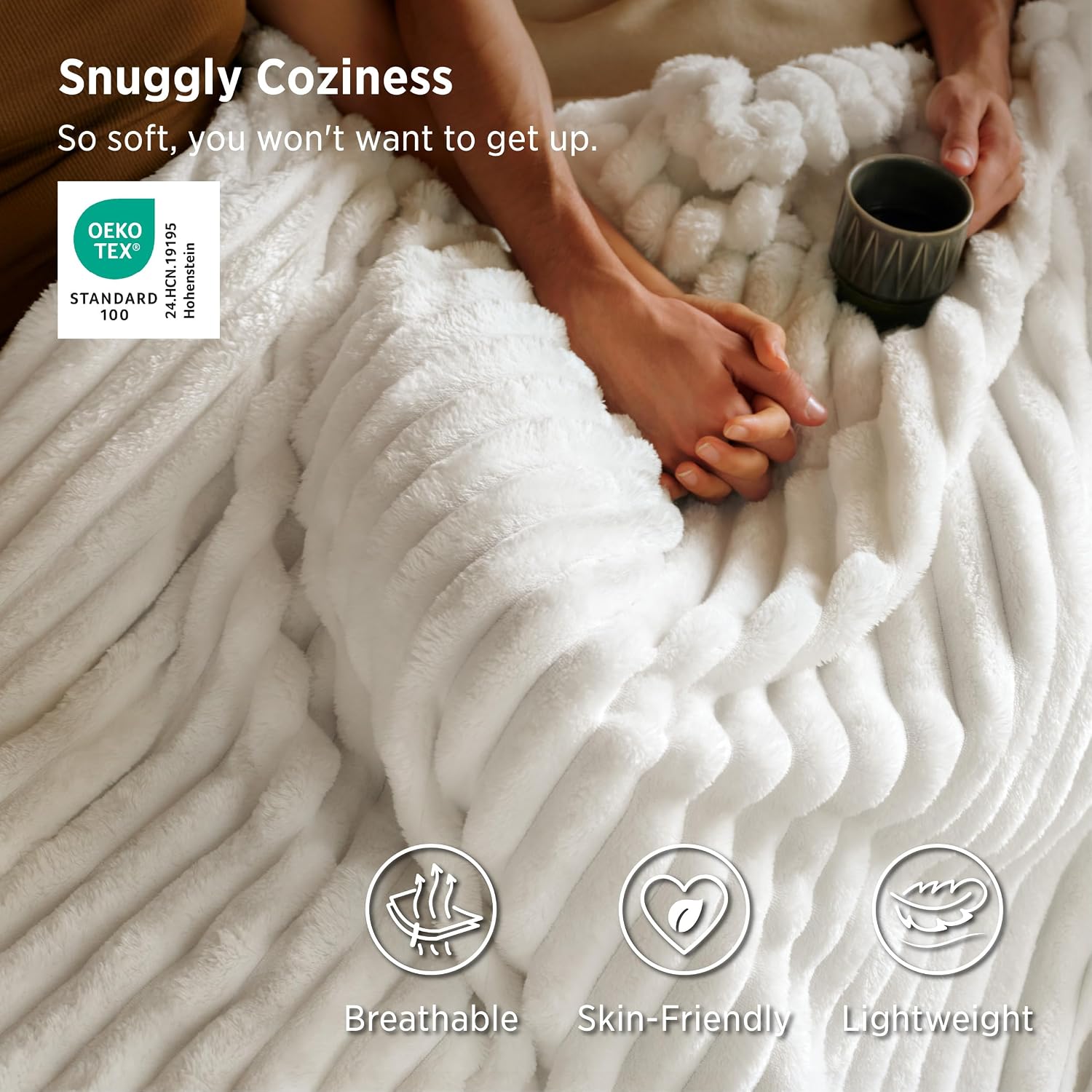 Bedsure GentleSoft White Throw Blanket
