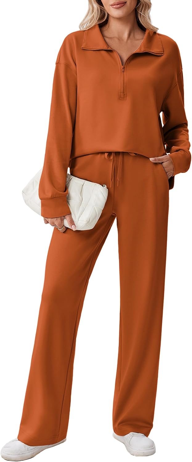 PINSPARK 2 Piece Sets for Women 1/2 Zip Sweatsuit 2026 Matching Outfit Fall
