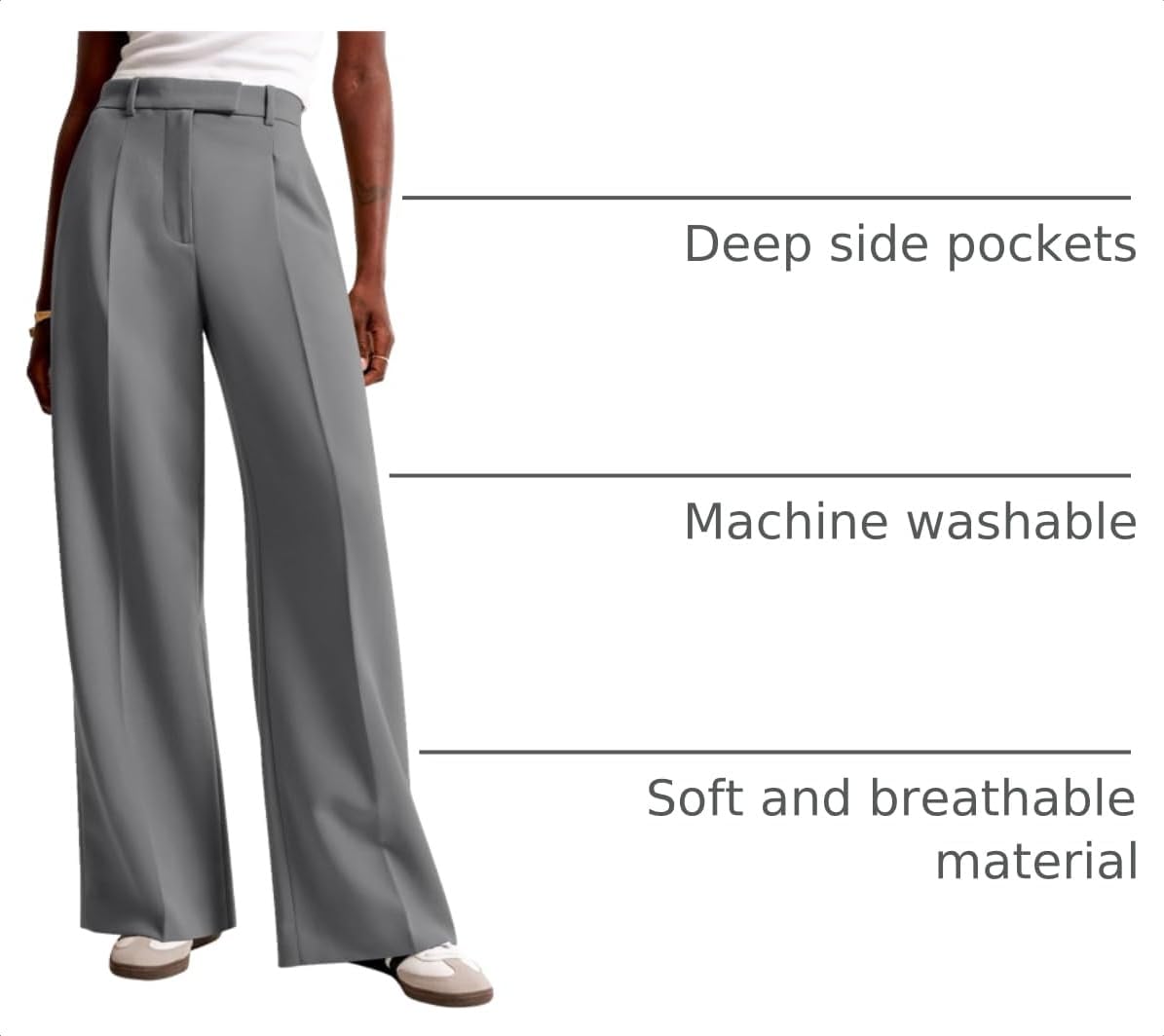 NIMIN Women Wide Leg Work Pants Dress Trousers - Image 4