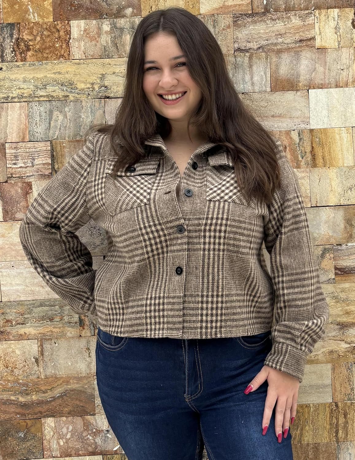 Zeagoo Flannels for Women Cropped