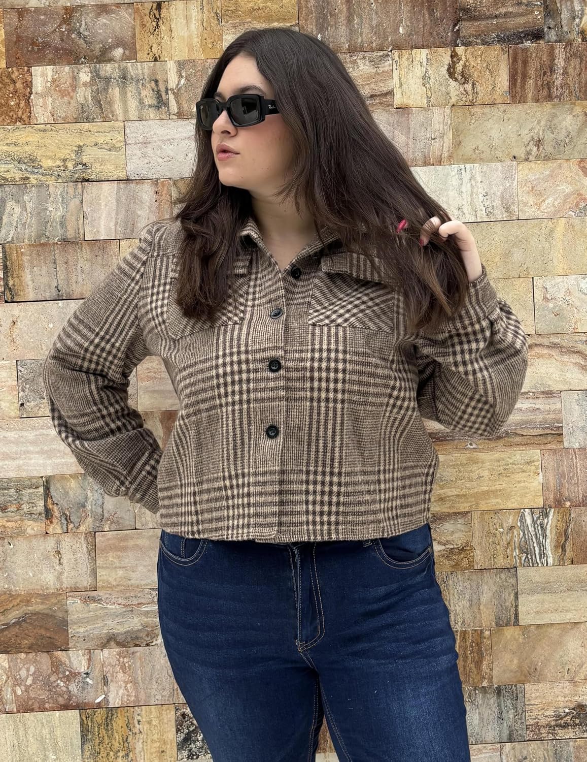 Zeagoo Flannels for Women Cropped