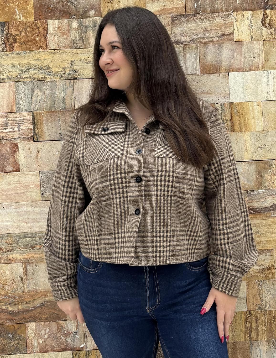 Zeagoo Flannels for Women Cropped