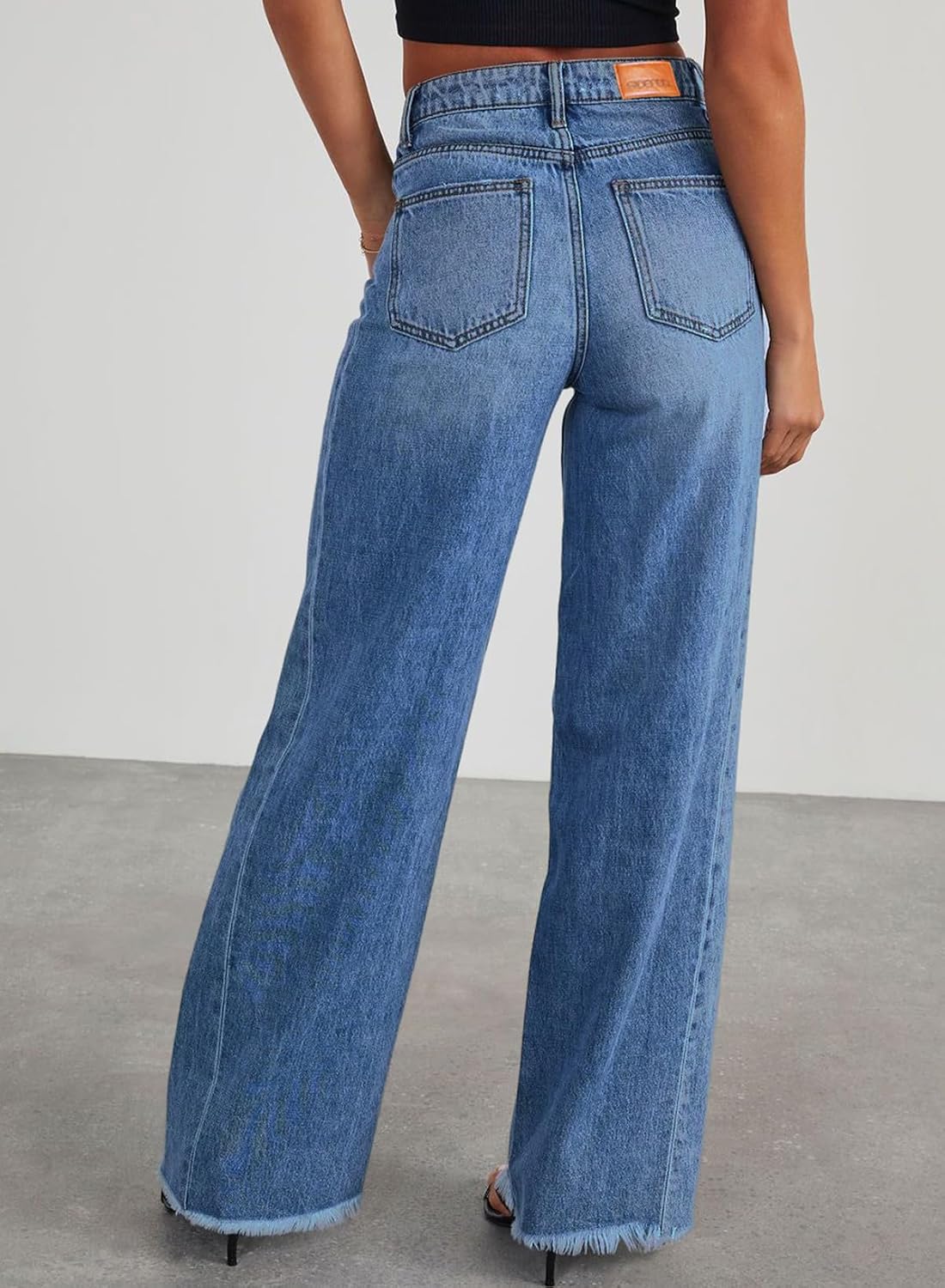 Sidefeel Women's Wide Leg Jeans High Waisted Stretchy Denim Pants - Image 2