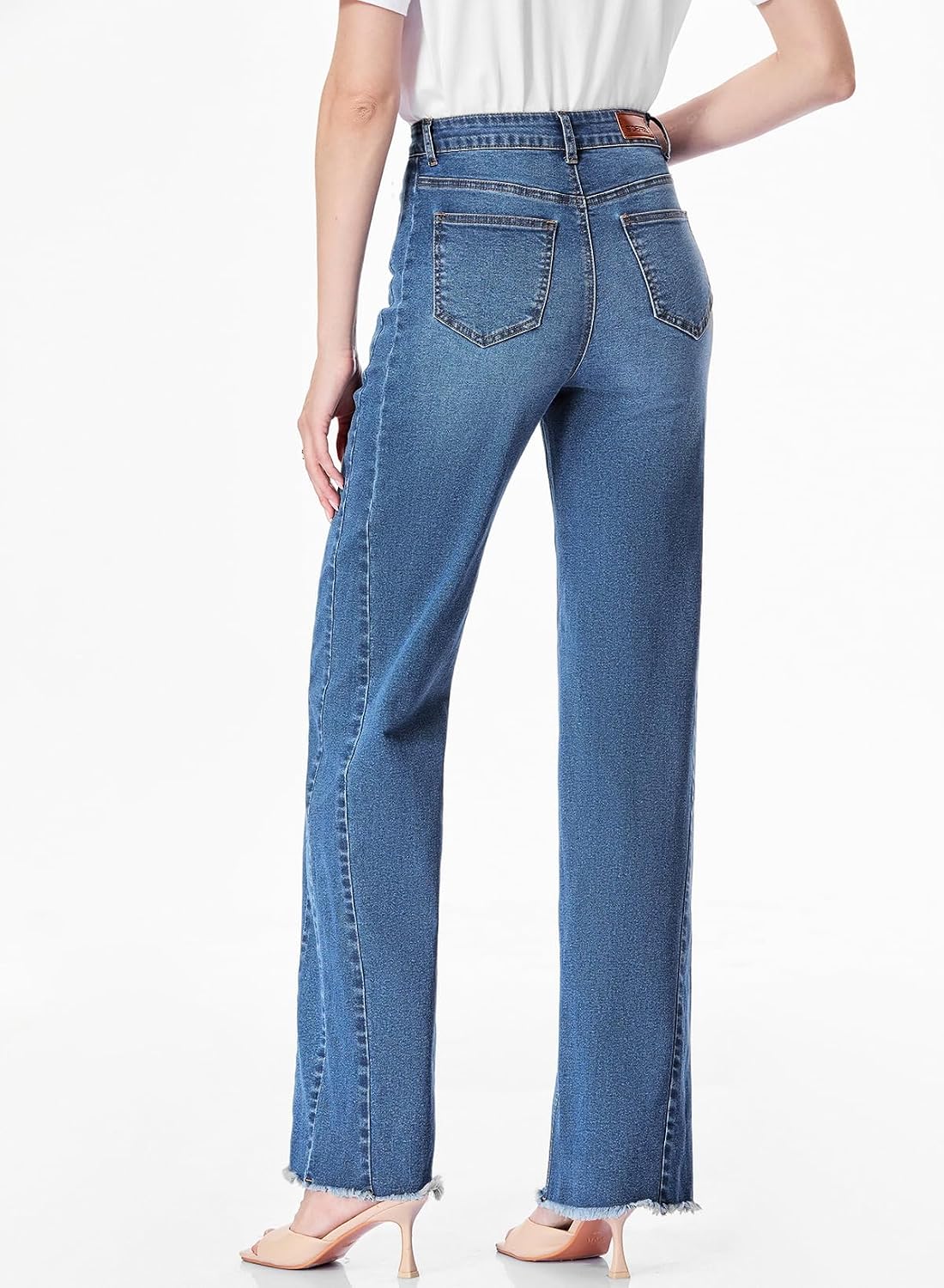 Sidefeel Women's Wide Leg Jeans High Waisted Stretchy Denim Pants - Image 6
