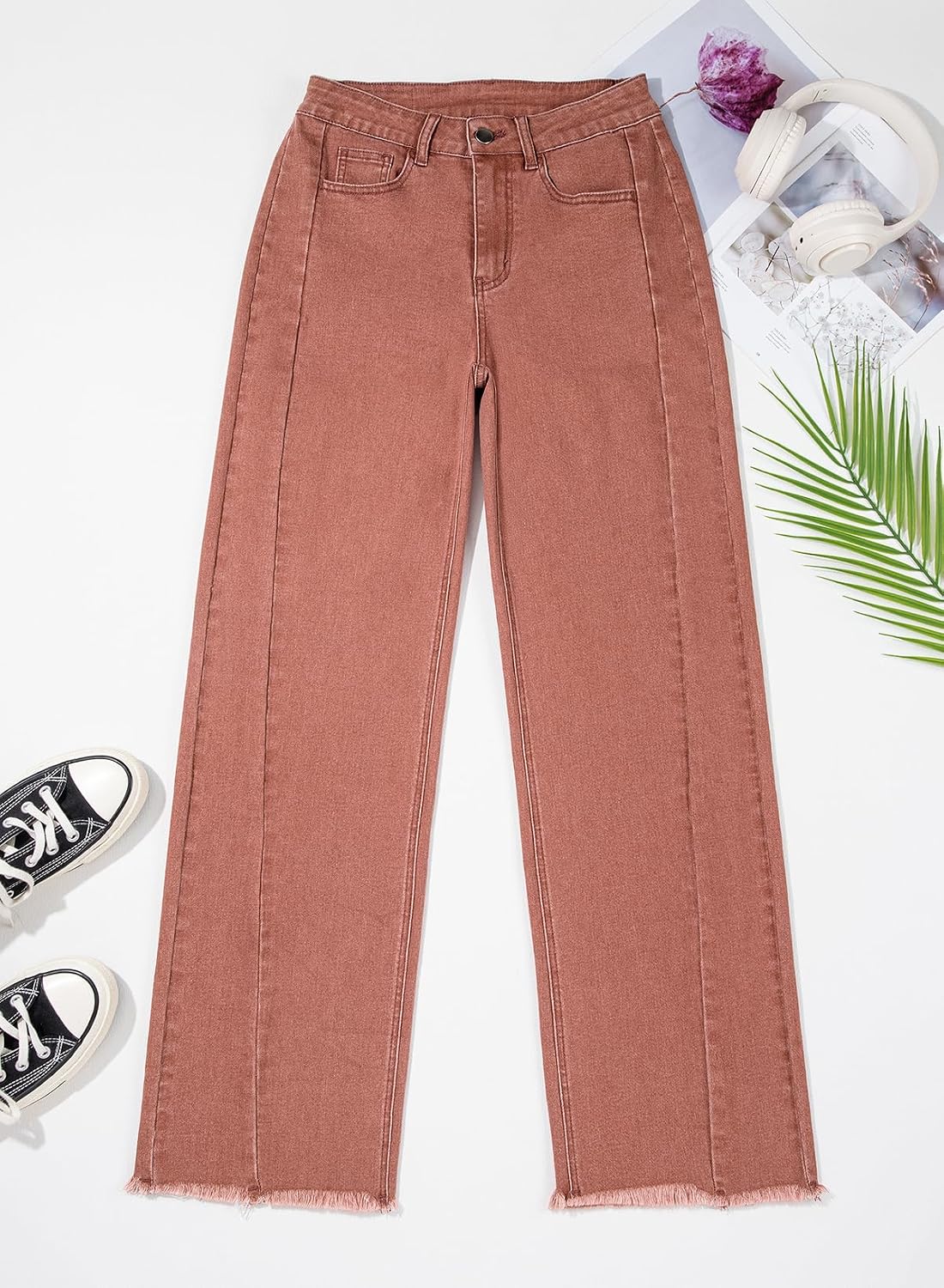 Sidefeel Women's Wide Leg Jeans High Waisted Stretchy Denim Pants - Image 3