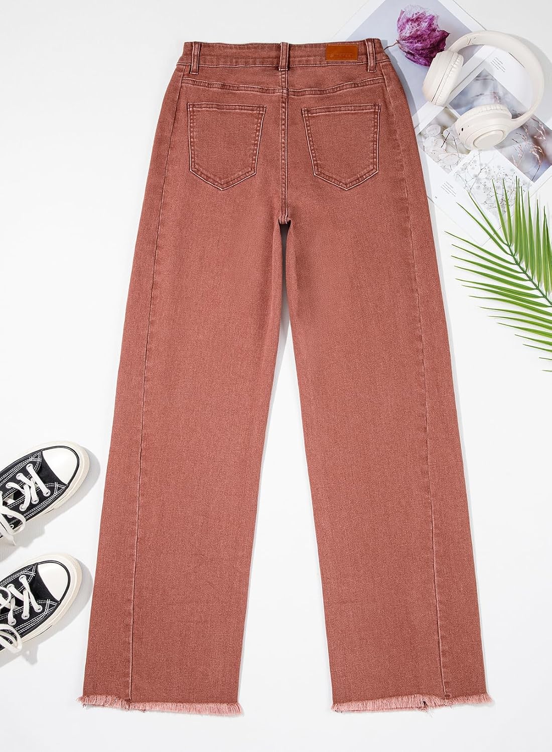 Sidefeel Women's Wide Leg Jeans High Waisted Stretchy Denim Pants - Image 4