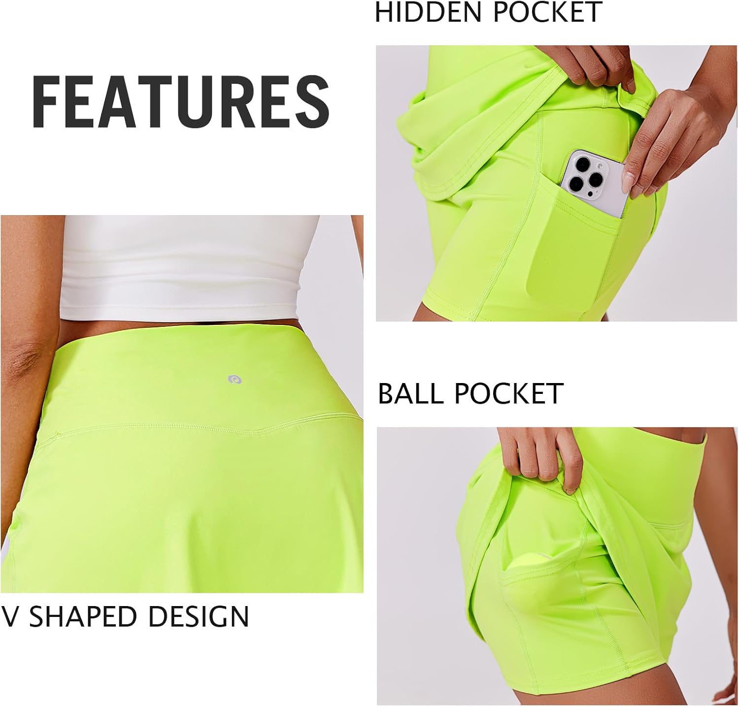 PINSPARK 14" Womens Tennis Skirt