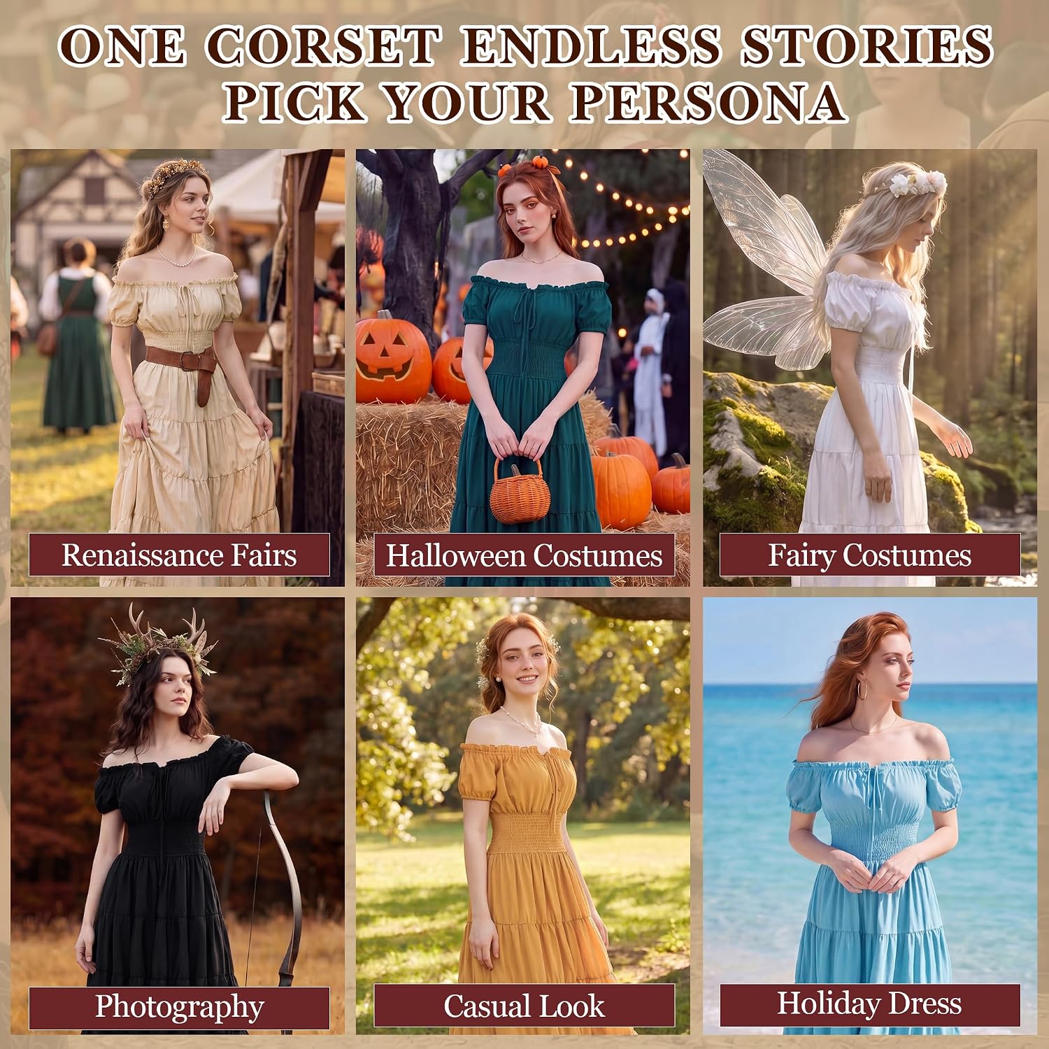 Zhitunemi Renaissance Costume Women Dress: