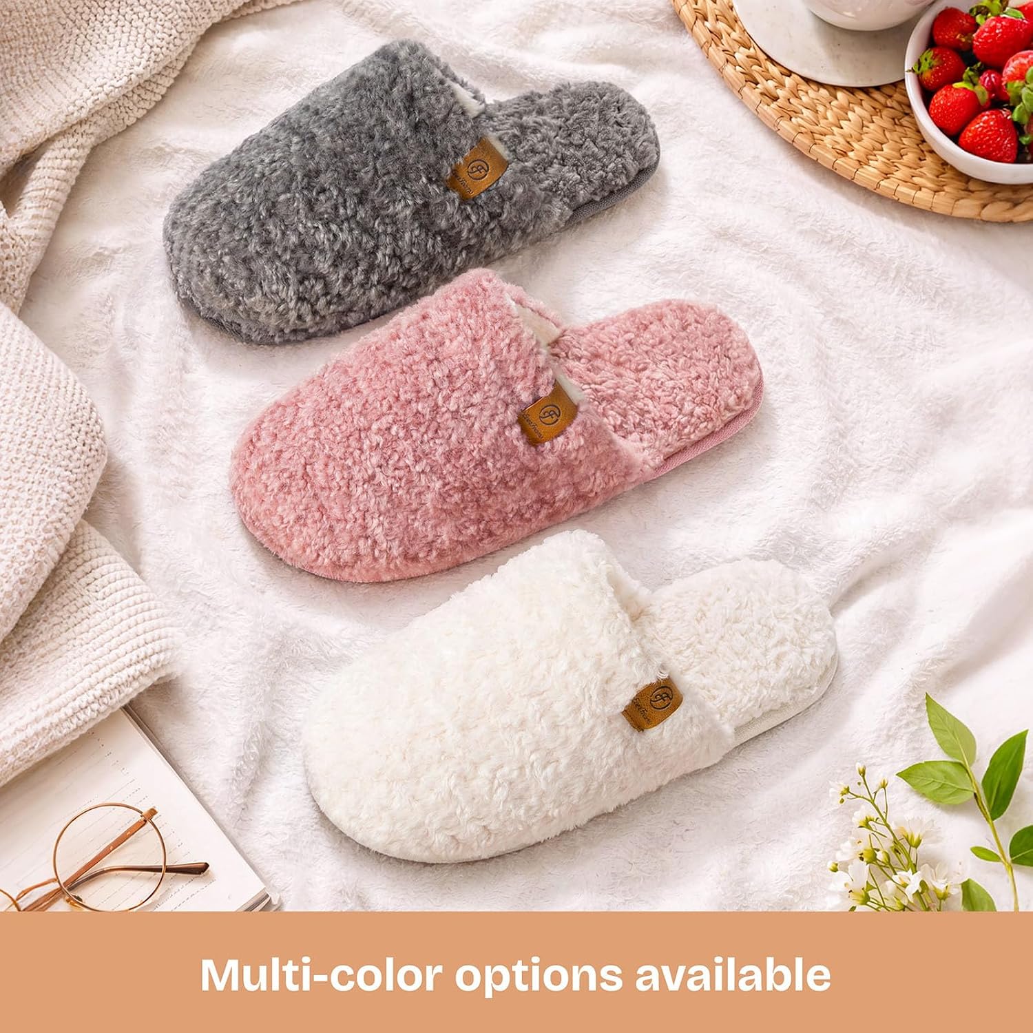 EverFoams Women's Fuzzy Slippers Warm