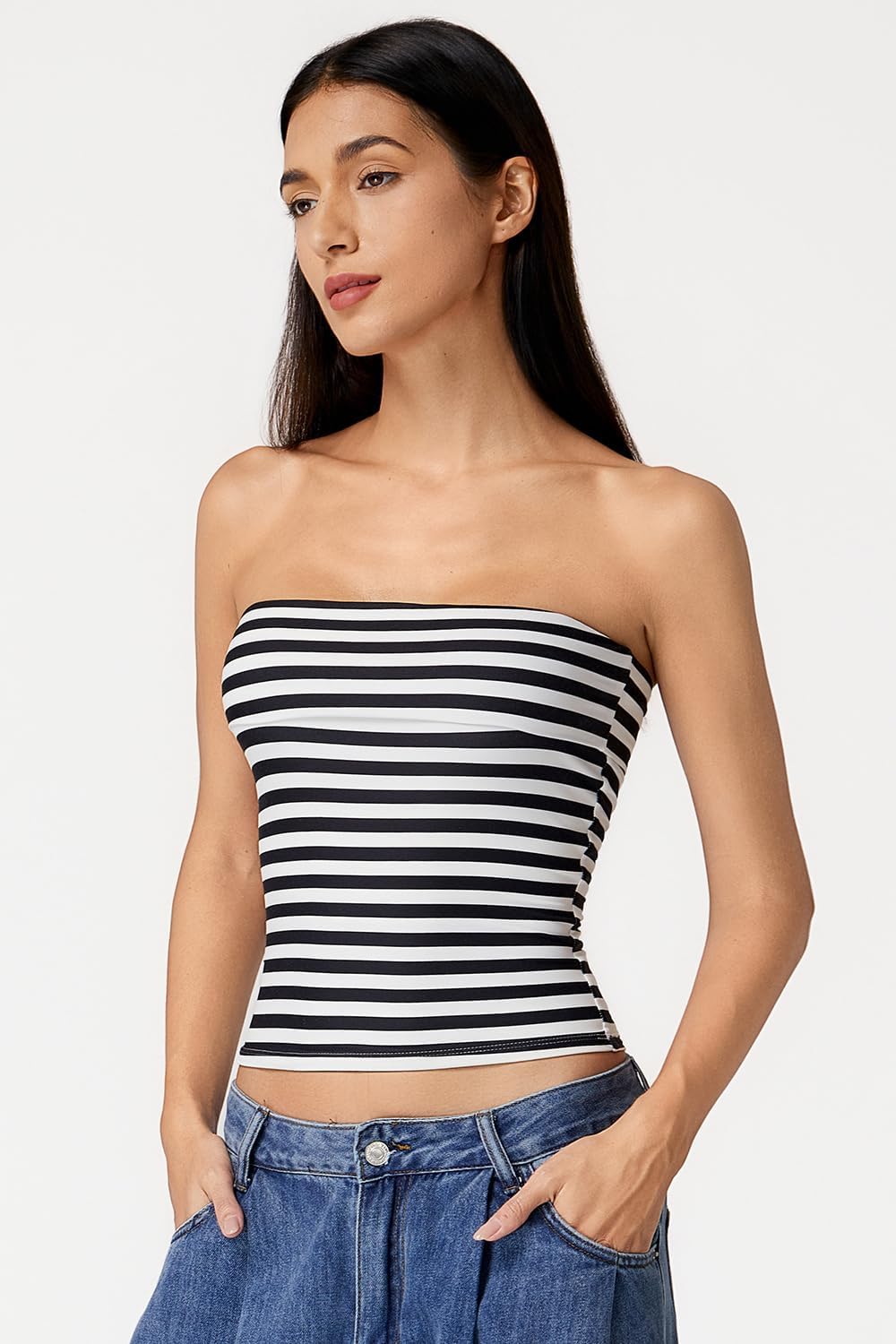 QINSEN Women's Tube Tops Strapless
