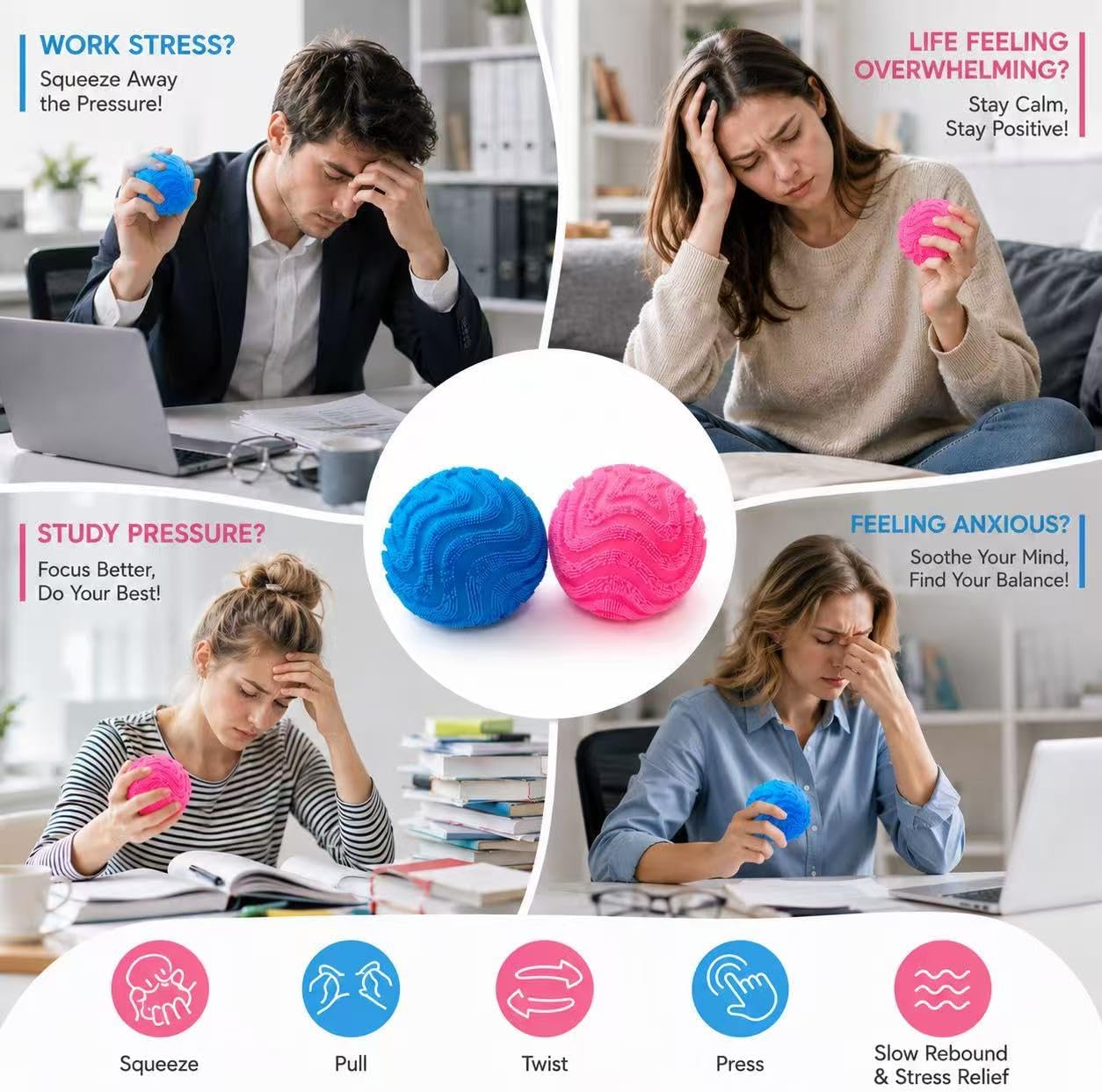 Fuzz Ball Squishy Stress Ball,Soft