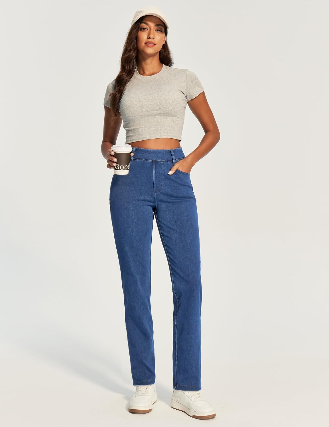 Stretchy Straight Leg Jeans