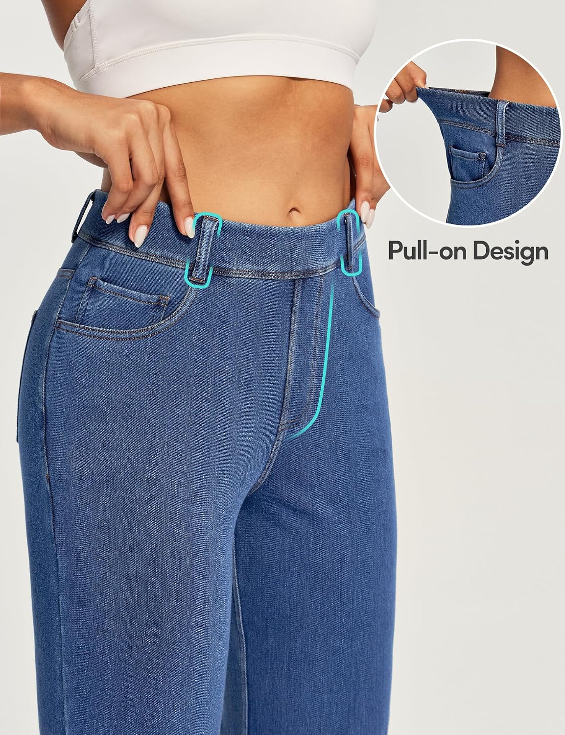 Stretchy Straight Leg Jeans