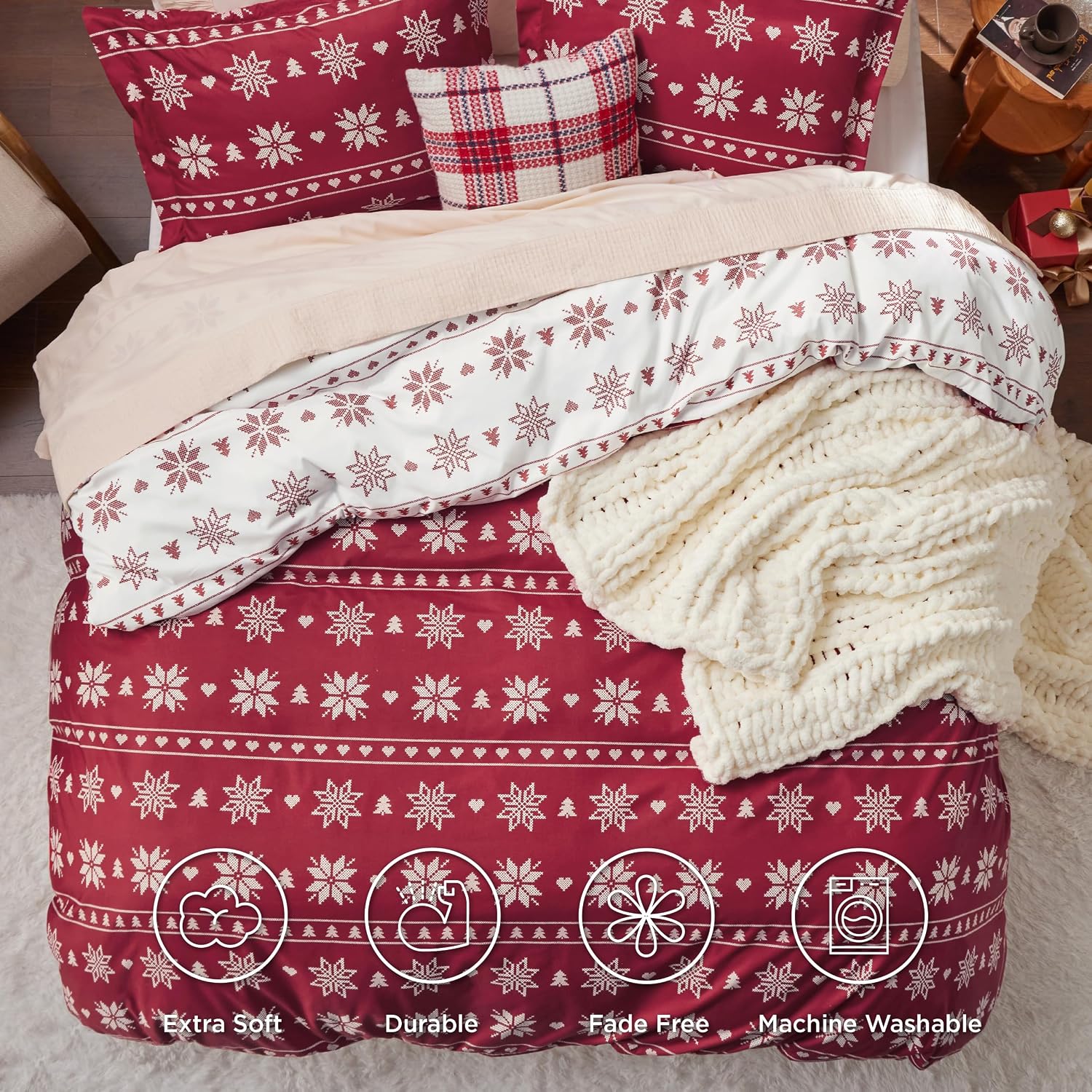 Bedsure Christmas Duvet Cover Queen