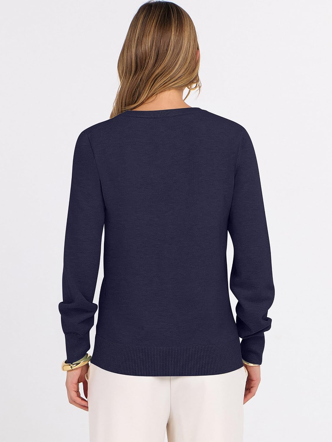 ANRABESS Women’s Fall Long Sleeve V Neck Lightweight Sweaters Top - Image 4